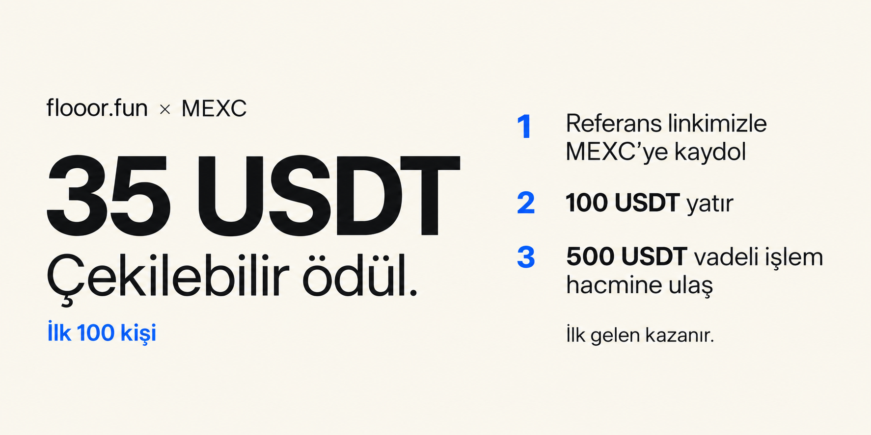 flooor.fun × MEXC — 35 USDT withdrawable reward for the first 100 people